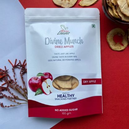 Divine Leaves Divine Munch Apple Chips are 100% pure dried apple available in the pack of 100 & 50gm. These dried apples chips are 100% pure, natural dried apples without any artificial ingredients. This is perfect snacking partner for all age group. It come with lots of health benefits like it is good source of vitamin C which help you in increase your immunity. It has other health benefits like it help in weight loss.  It is diabetic friendly fruit suitable for everyone. 