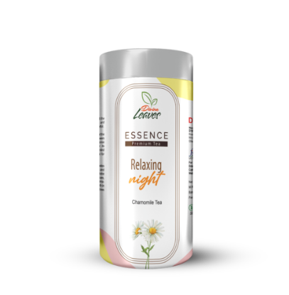 30g Pack of Divine Leaves Relaxing Night Essence Premium Chamomile Herbal Tea is soft, mild, calm and soothing comes with sublime and delightful taste. It helps relieves you from stress and anxiety and gives you with much needed peace and serenity of mind.  It gives amazing health benefits helps in digestive issues, sooths cold symptoms, reduces inflammation and so on.  