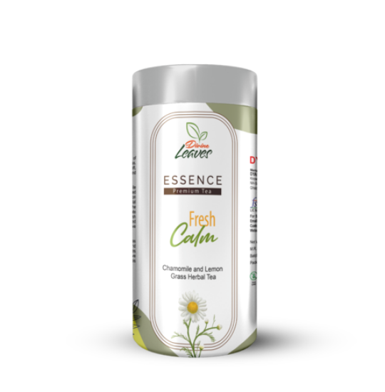 30g Pack of Divine Leaves Fresh Calm (Essence Premium Chamomile Lemon Grass Herbal Tea) is beautifully blended with dehydrated Lemon Grass Herbal Tea gives you all the goodness and health benefits of Chamomile flowers along with the rich antioxidants of lemon grass. Buy now Divine Leaves Fresh Calm and get amazing health benefits of Chamomile flowers and lemon grass. 