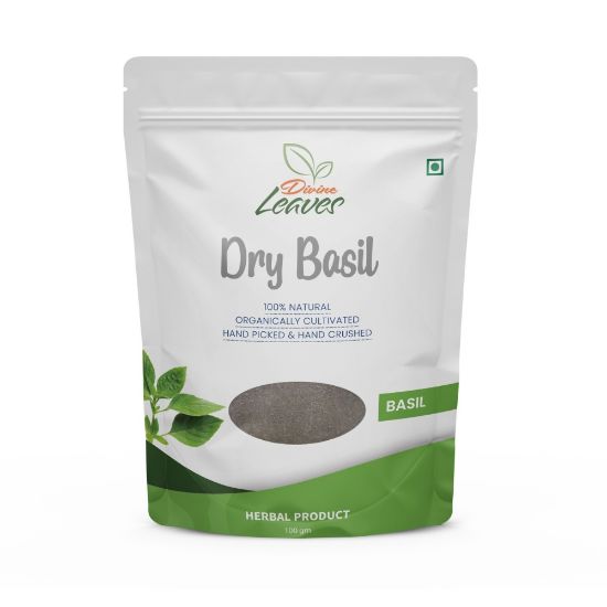 This is a packet of 100gm Divine Leaves Dry Basil. Divine Leaves Dry Basil Leaves comes with healing and healthful properties. Divine Leaves Basil and its strong digestive and anti-inflammatory properties that can help you in curing lots of diseases and disorders. This anti-inflammatory properties of Basil may assist you lower the risk of heart disease, rheumatoid arthritis and inflammatory bowel conditions. Taking basil could also settle your fever, headache, sore throat, cold, cough and flu.	