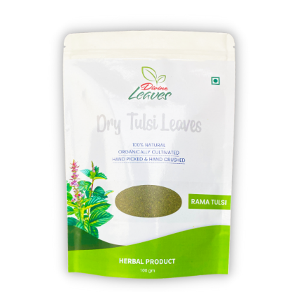 Divine Leaves Dry Tulsi Leaves are available at the pack of 100gm and 50gm. It is divine magical plant, it has tremendous healing powers. It is perfect herbal cure for cough, fever, cold, and sore throat. Divine Leaves Rama Tulsi can also help you in cut triglyceride and cholesterol level. It provides immunity to your body.